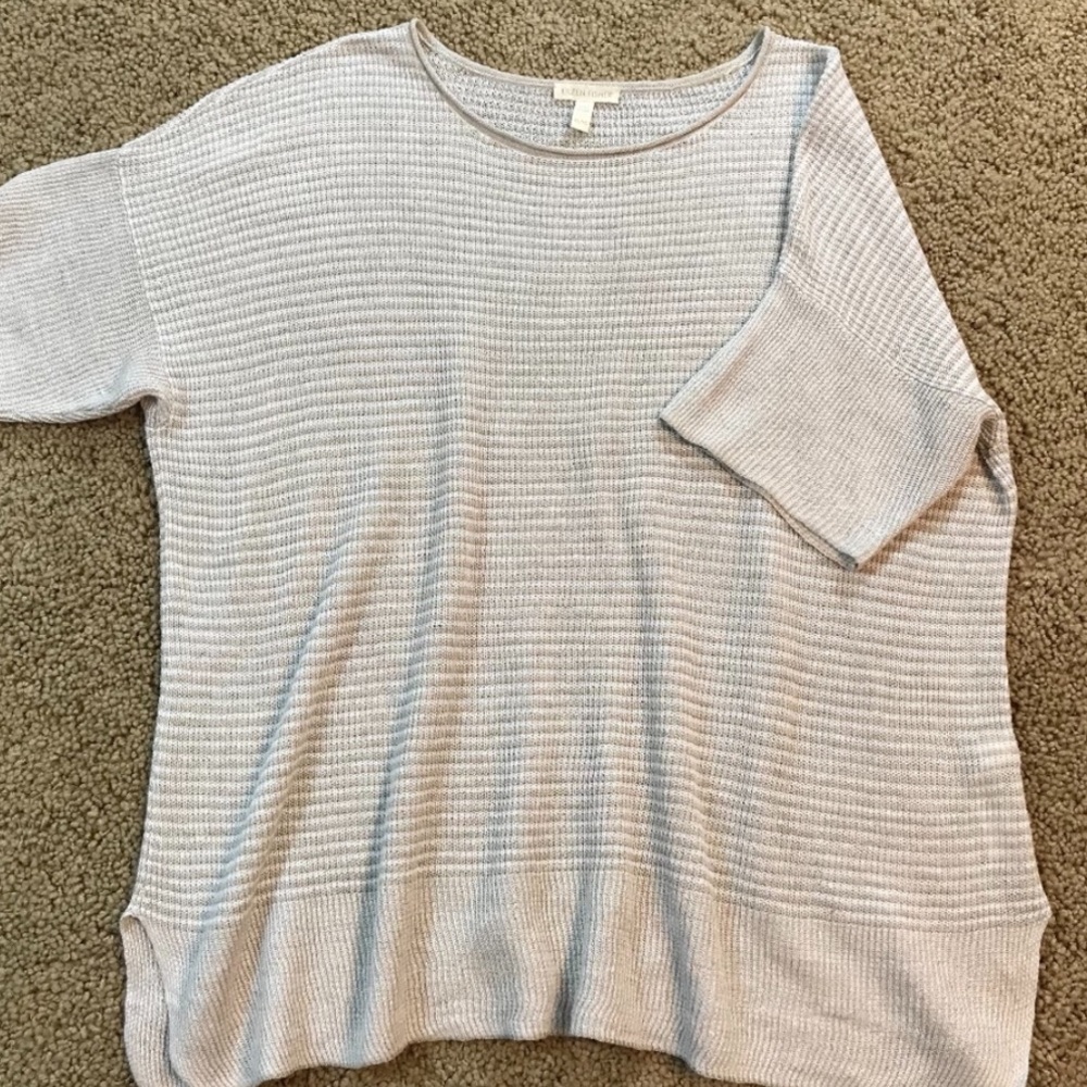 Eileen Fisher XL Oatmeal White Linen Sweater